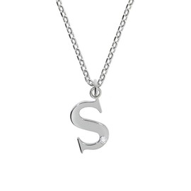 Diamonds by Ellen K. 301250161S Women's Pendant with Chain 925 Sterling Silver 45 + 3 cm Shiny Diamond White 0.008 Carat, Sterling Silver, Diamond