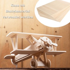 SVUPUE Wooden Panels, Plywood Panels, Pack of 8, 200 x 100 x 1.5 mm Wooden Panels, for Crafts or Model Making Craft Wood Panels