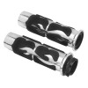HDBUBALUS 1" 25mm Flame Fire Chrome Handlebar Grips For Harley