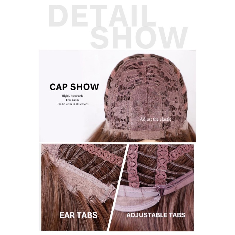 Haircube US Women Long Straight SYNTHETIC WIGS with Bangs Ombre