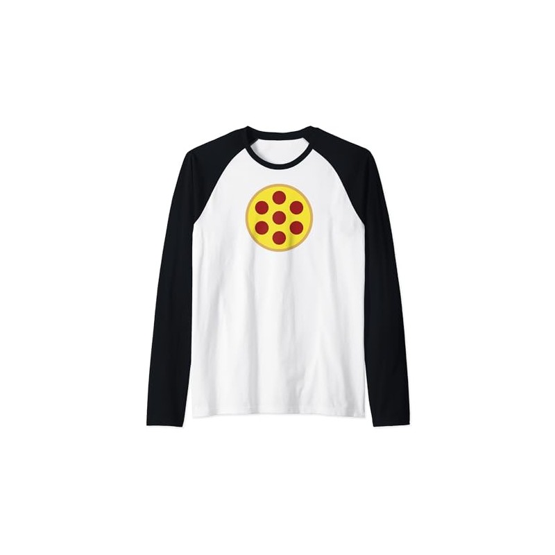 PIZZA Minimalist Simple Circle Round Toppings Italian Food Raglan Baseball