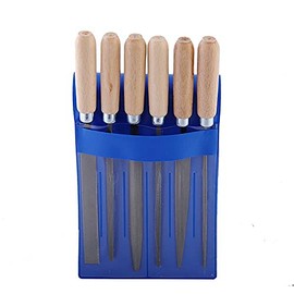 Key Files 6-Piece Made in Germany, File Set Metal Flat Blunt, Flat Point, Triangular, Square, Half-Round, Round File, File Set Key File