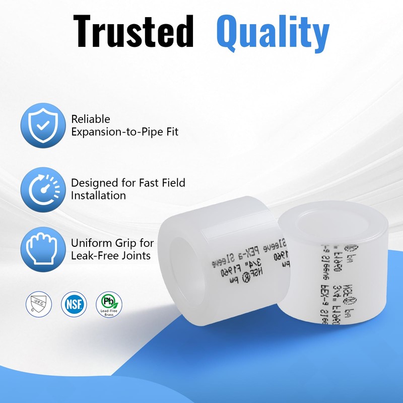 (90 Pack YVSKM) PEX-A Expansion Rings with STOP 60 pcs