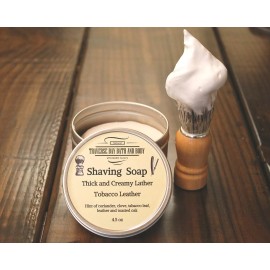 Traverse Bay Bath and Body Shaving Kit Gift Box, Shaving soap, shaving brush, and a healing salve, 2 soaps