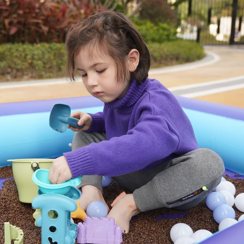 Inflatable Splash Pool for Kids, Plastic Wading Pools Outdoor, Large