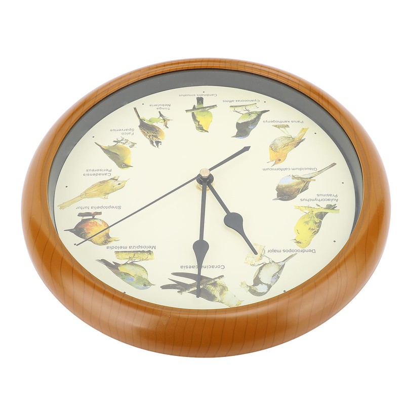 10 Inch Wall Clock Multipurpose Cuckoo Round Silent Punctual Bird