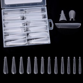 KADS 120Pcs Snake Print Nail Extension Forms – Dual Forms for Gel & Acrylic, Full Cover Tips 12 Sizes Reusable Nail Molds for DIY Manicure & Professional Extensions (Lipstick, 120 Pcs)