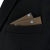 S&W SHLAX&WING Pocket Squares for Men Brown with Blue Dots