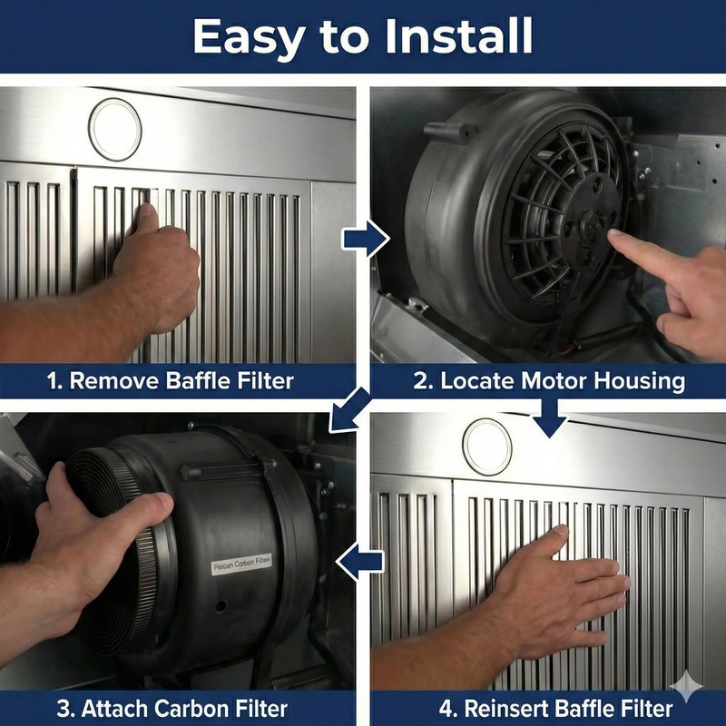 Amazinpure CFK4 Range Hood Carbon Filter Compatible with Cosmo Filter