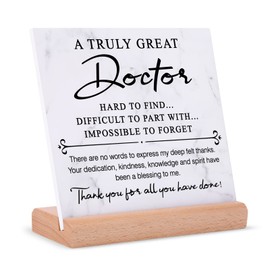 Afterprints Afterprints Doctor Gifts - Thank You Plaque with Wooden Stand, Doctors Appreciation Gifts, Unique Gift for Doctor Men or Women on Doctors Day, Birthday, Retirement