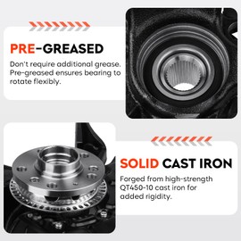 Front Steering Knuckle & Wheel Bearing Hub Assembly for Volkswagen Beetle 1998-2010, for Golf 1999-2006 2010, for Jetta 1999-2005, 698-375 698375 LK007, Left Driver Side