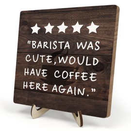 Coffee Bar Sign Plaque, Coffee Signs for Coffee Station, Vintage Coffee Sign Decor, Farmhouse Cafe Sign,Barista Was Cute Would Have Coffee Here Again