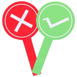 STOBOK Teaching Supplies 2Pcs Handheld Answer Paddle Classroom Voting Paddles Green Red Yes Or No Paddles Reusable True False Paddles for Teaching Classroom Event Supplies Activities