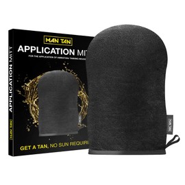 MAN TAN Sunless Tanner Large Mitt Applicator | AMINOTAN Best Clear Self Tan Mousse For Men Works With Hair + Sweat Proof