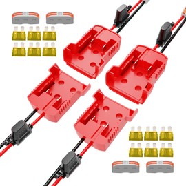 4 Pack Power Wheel Adapter for Milwaukee M18 18V Battery, Power Wheels Adapters Converter Kit with Fuses & Wire Terminals, 12AWG Wire, Power Connector for DIY Rc Car Toys Robotics Rc Truck (4 Pack)