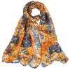 Women-Lightweight-Scarf Tie-dye Scarf Floral Printed Boho Shawl for Spring