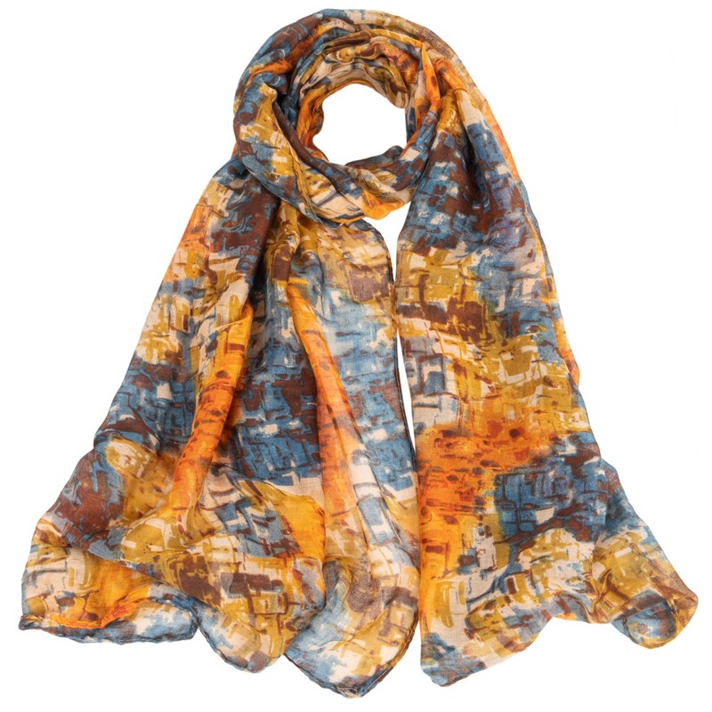 Women-Lightweight-Scarf Tie-dye Scarf Floral Printed Boho Shawl for Spring