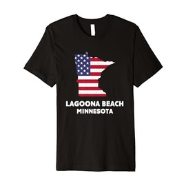 Distressed Patriotic USA Flag Lagoona Beach, Minnesota Premium T-Shirt
