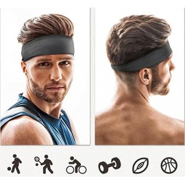 Sports Running Headband for Gym Yoga Tennis Soccer Jogging Hiking, 4 Colors BK-147 White 6ea