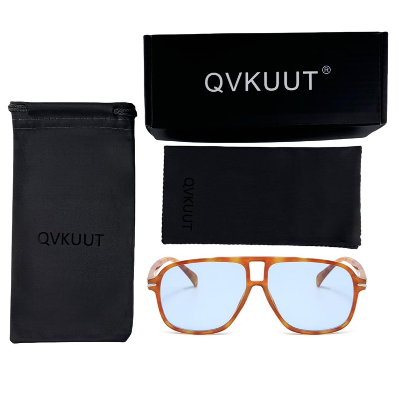 QVKUUT Retro Rectangular Sunglasses for Men and Women Rectangle Retro