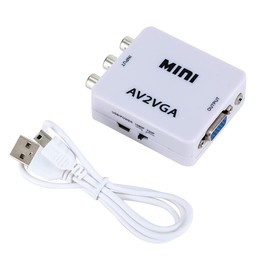 ZPZGOG Mini AV2 VGA Video Converter Box AV RCA CVBS to VGA Video Converter Converter 3.5mm Audio and PC HDTV Converter