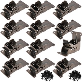 PINGEUI 12 PCS Foldable Support Bracket, 0-90-180 Degree Lock Extension Support, Self-Lock Hinge for Wall Shelf, Table, Folding Workbench, 500 lbs Max Load-Bearing Capacity