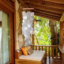 ART-CRAFT Capiz Shell Chain Garland White as Hanging Decoration for Windows or Decoration Living Room Garden Decoration Length 70 cm