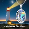 SHAOAN 925 Sterling Silver Lighthouse Mountain Pendant Necklace for Women