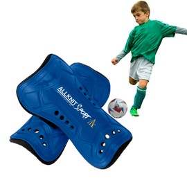 Shin Defender Kids Shin Guards Blue for Soccer – Boys Youth Shin Guards Ages 4-6, 6-8, 8-10 – Soccer Shin Guards for Kids and Adults