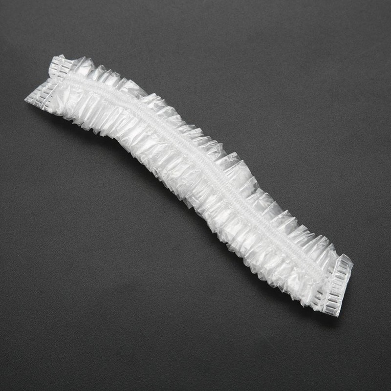 Cofias Desechable,100 PCS Tapa de ducha plástica desechables gorra de