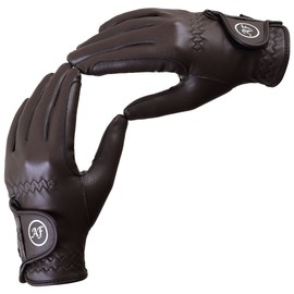 AF EQUESTRIAN Ladies Horse Riding Gloves Equestrian Sereno Synthetic Leather Gloves Brown (Small)