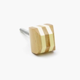 Bamboo & Resin Mixed Media Knob, Pull, Handle, for Cupboards, Doors, Cabinets, Drawers, Furniture, Kitchens (Plus Fitting Hardware) 2.3 cm Diameter 4.6 cm Rod Length