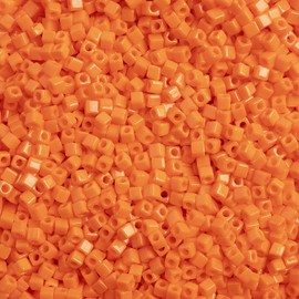 Miyuki Square/Cube Beads 1.8mm Orange Opaque 250 Gram Bulk Bag Japanese Glass Beads