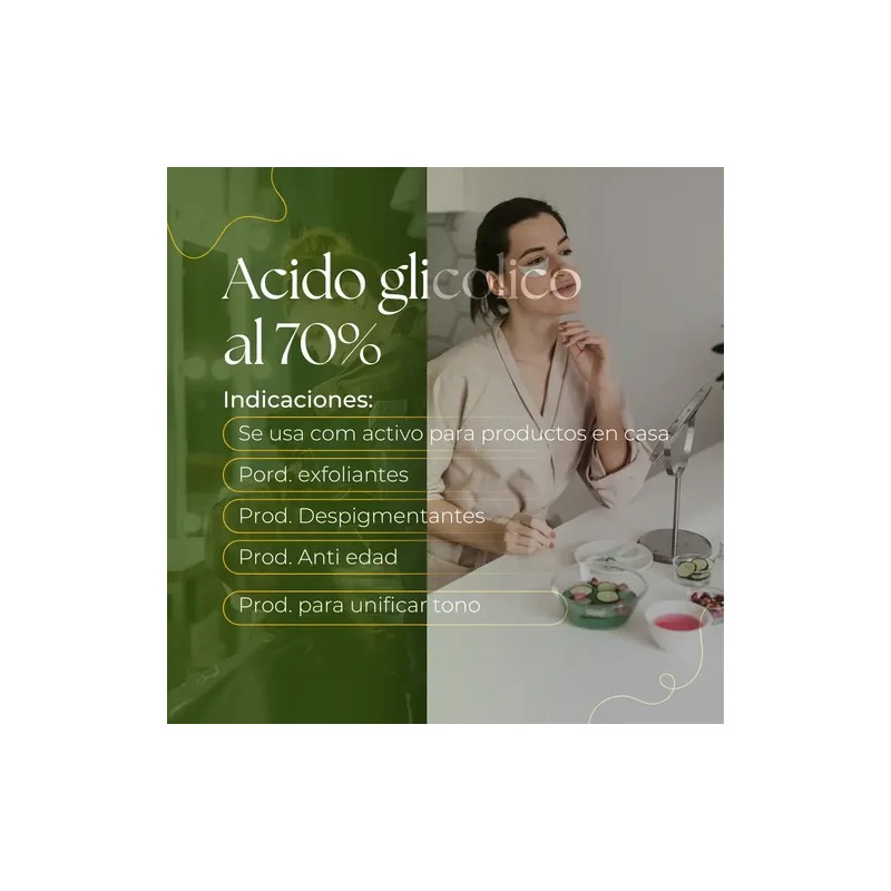 Acido Glicolico Puro Liquido Al 70% 100 Gramos, Cosmético