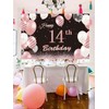 Rosegold 14 Years Old Girls Birthday Party Backdrop Poster Fabric