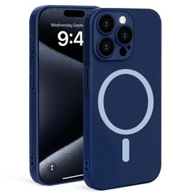 SAMWSK for iPhone15 Pro Max Case,Military Grade Drop Protection, Compatible with MagSafe, Anti-Fingerprint, Slim and Light, Anti Yellow Matte Case for iPhone15 Pro Max,Blue