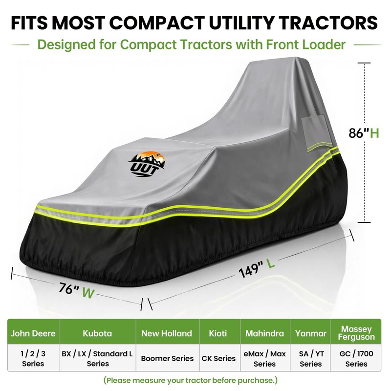 Tractor Cover for Kubota, Fits Compact & Utility Tractors with