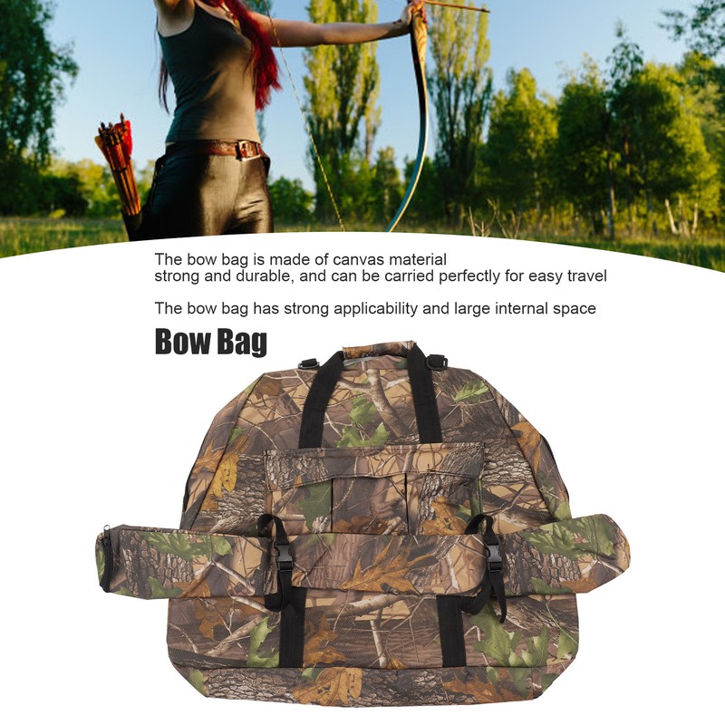 Canvas Composite Pulley Bow Bag Outdoor Archery Hiking Backpack Triangle