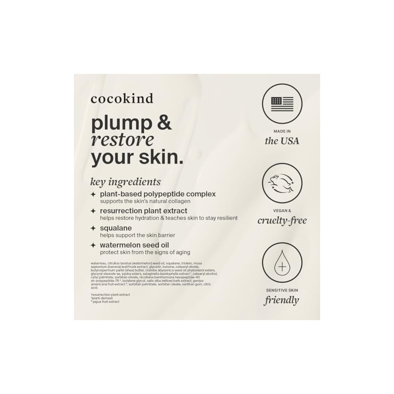 Cocokind Crema Polipeptídica Resurrection Hidratante Facial Péptidos Escualano Antienvejecimiento