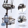 Corner Shower Caddy Tension Pole: Stainless Steel Rustproof 4-Tier Shower