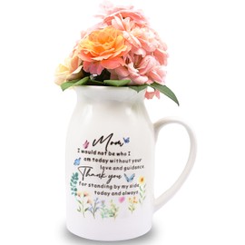 NRONON Mother of The Bride Gifts from Daughter, 5” Ceramics Wildflower Flower Vase Gifts for My Mother on My Wedding Day, Thank You Gift for Mom Birthday Christmas Home Décor