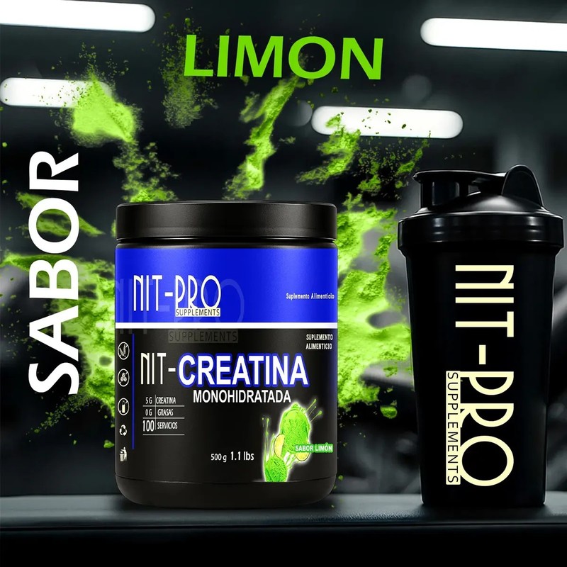 Suplemento Creatina Monohidratada 500g Nit-pro 100serv Polvo