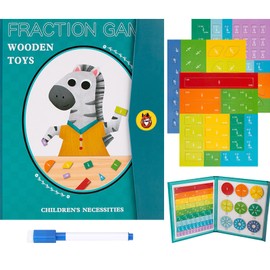 Bornoon Math Books Educational Toys Magnetic Fractions Educational Puzzles Magnetic Fraction Books for Kids Fraction Puzzles Fraction Tiles Set Fun Inputting Fractions Math Math Operations Fractions