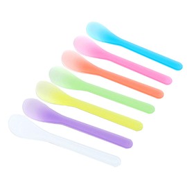 Goiio 200 PCS Cosmetic Spatula, 4.8'' Disposable Plastic Makeup Tools Spoon for Mixing and Sampling (Multi-color)