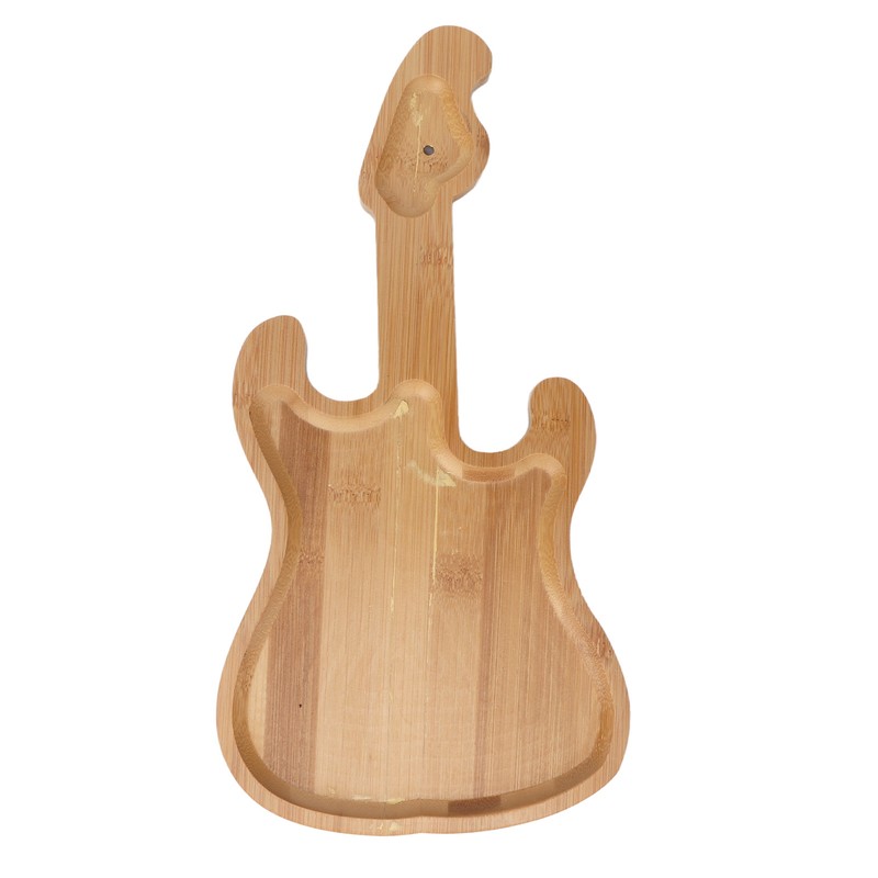 Key Storage Tray Wood Modern Guitar Shaped Base Jewelry Key