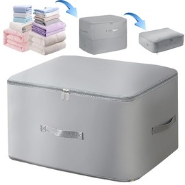 1 Pcs Space Saving Self Compression Organizer Bags Packing Cubes Expandable Packing Organizers Heavy Duty Moving Bags, Bedroom Clothes Storage Bags, Grey XL