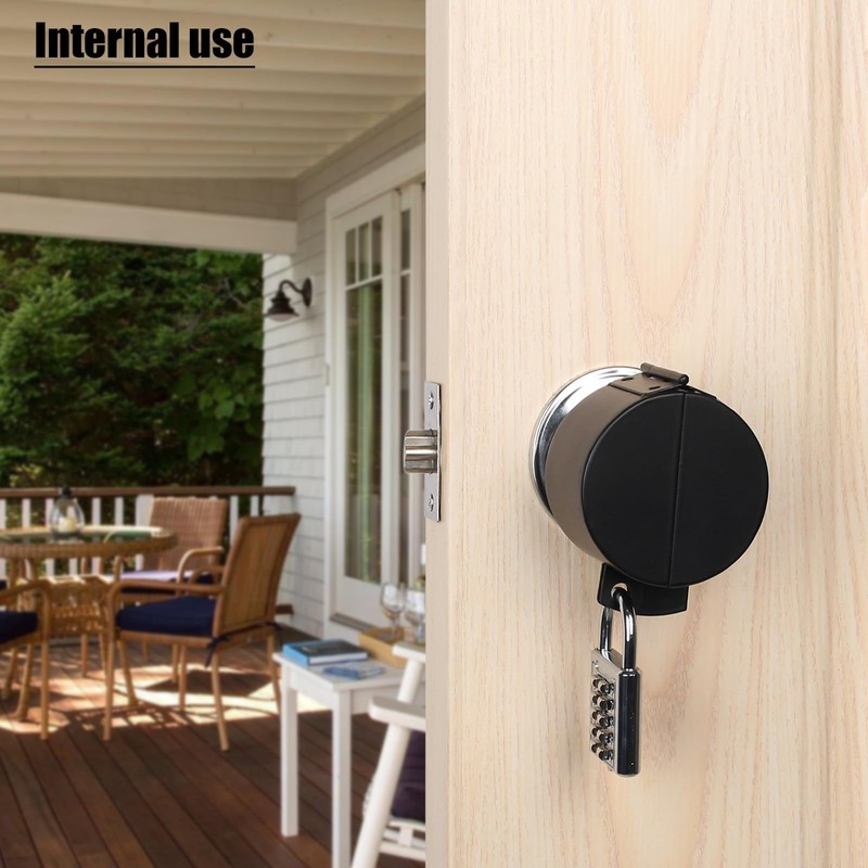 TEMEILI Round Door Handle Locking Device, Door Handle Lock Cover,