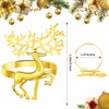 12Pcs Golden Christmas Reindeer Napkin Rings, Xmas Elk Napkin Holders