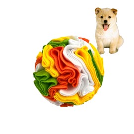 Benepoint Dog Snuffle Ball, Dog Treat Toys Interactive Sniff Ball, Dog Enrichment Snuffle Ball Dog Puzzle Feeder for Exercise,Sniff Training& Slow Feeding (Orange White Mix, 15cm)