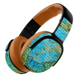 MightySkins Carbon Fiber Skin for Skullcandy Crusher 360 Wireless - Teal Marble | Protective, Durable Textured Carbon Fiber Finish | Easy to Apply, Remove, and Change Styles | Made in The USA